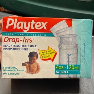 Playtex 4oz 120mL Liners with Red and Blue Accents